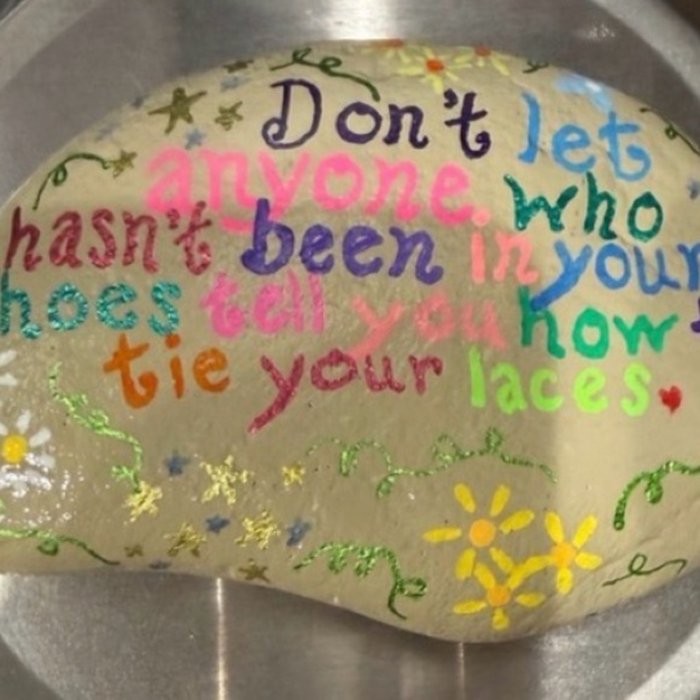 Hand Painted Rock with Inspirational Quote